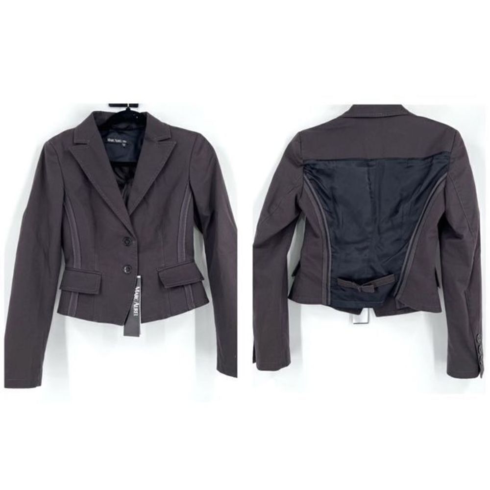 NWT Marc Aurel Women Blazer Jacket 2 Button Long Sleeve Work Brown Size 34 small
